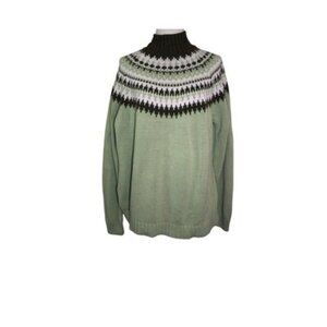 Vintage Nordic Style Pullover Sweater With High Neck